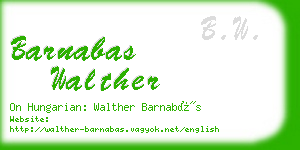 barnabas walther business card